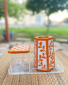 Royal Essence Luxury Bone Inlay arylic Charcoal Burner Artístico Hecho a mano Bakhoor Holder para el hogar y las colecciones de regalos de Ramadán - Product Image 1