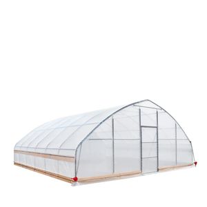 Invernadero de marco frío de 25FT x 25FT para cultivo, con película plástica transparente de EVA de 6 mil, lados enrollables con manivela y techo de cúpula, para granjas - Product Image 3