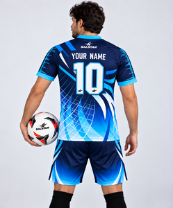 ชุดเสื้อฟุตบอลชาย SALSTAR แบบซับลิเมชั่น คอวี ระบายอากาศได้ดี ผลิตจากโพลีเอสเตอร์ เหมาะสำหรับทุกฤดูกาล ชุดกีฬาสำหรับผู้ใหญ่ - Product Image 2