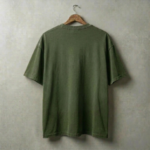 Camiseta de Verano de Alta Calidad, Unisex, Cuello Redondo Amplio, Manga Corta, Oversize, para Hombre, 250gsm, Algodón, Estilo Vintage, Lavado Ácido - Product Image 2
