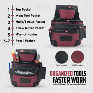 Ceinture porte-outils en cuir de qualité supérieure pour charpentier, avec pochette à outils et organisateur de travail, en vente en gros - Product Image 3