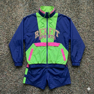 Rexfit Sports Premium Quality Mens Nylon Sports Suit <b>Reflective</b> Windbreaker and Shorts Tracksuit Set Wholesale - Product Image 3