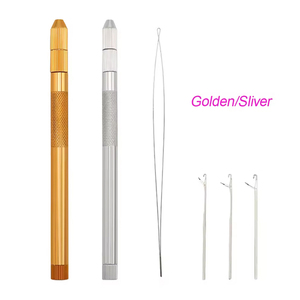 Custom Steel Hair Extension Loop <b>Needle</b> Wire Pulling Hook Threader Tool For Micro <b>Beads</b> Ring Extensions Barbershop Tools - Product Image 1