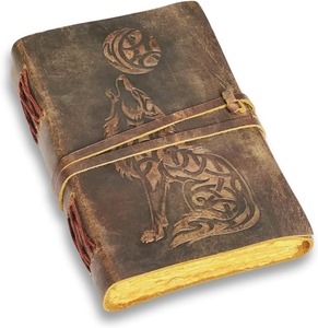 Clever wolf leather journal for men grimoire journal <b>with</b> <b>lock</b> leather journals for women - Product Image 1