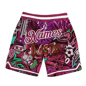 Shorts de bain pour hommes à imprimé dessin animé, sublimation par transfert, séchage rapide, taille élastique, longueur mi-cuisse, style décontracté, tissu polyester - Product Image 5