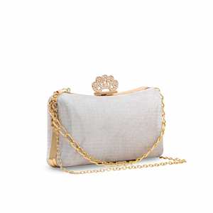 <b>Silver</b> Fancy Evening Bag <b>Clutch</b> P15364 - Product Image 2