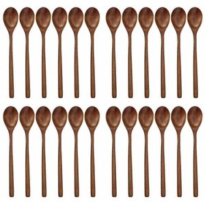 Cuchara de madera duradera para servir comida, de uso diario, para cocinar en la cocina, de madera maciza, resistente al calor, para mezclar, de alta calidad - Product Image 1