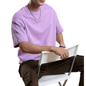 T-shirt Homme Personnalisé Grande Taille en Coton 100% avec Impression Frontale Logo Personnalisé Coupe Droite Unie Décontracté pour un Style Urbain Audacieux - Product Image 1
