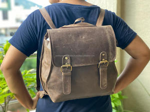 ใหม่กระเป๋าเป้สะพายหลังหนังวัวแท้ทำด้วยมือกระเป๋าสะพายหลัง100% หนังแท้แบบวินเทจ - Product Image 2