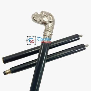 Bastón de Aluminio y Madera Vintage Resistente, Hecho a Mano, para Caminar al Aire Libre, con Mango en Forma de Cabeza de Bulldog, Diseño Antiguo - Product Image 4