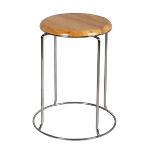<b>Vintage</b> Style Wooden <b>Stool</b> with Metal Frame Durable Seating Furniture for Kitchen Counter Cafe and Home Decor - Product Image 1