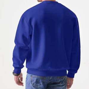 Sudadera de cuello redondo azul real para hombre, 100% algodón, tejido de punto, corte regular, informal, color liso, para otoño 2026, en oferta - Product Image 2