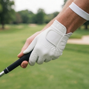 Guante de Golf de Piel Cabretta Blanca para Hombre, Mano Izquierda, Ligero, Transpirable, con Tejido Perforado, Cierre de Tirón, Logotipo Personalizado, Deportivo - Product Image 5