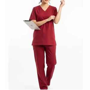 Conjunto Médico Unisex Premium, Elegante Blusa con Cuello en V y Pantalones Jogger, Cómodo y Duradero, de Satén de Algodón, para Enfermeras y Doctores - Product Image 5
