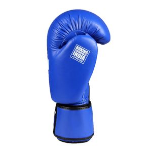 Guantes de boxeo de cuero para competición profesional amateur de calidad estándar azul y rojo de 6oz a 16oz disponibles a precio mayorista - Product Image 3