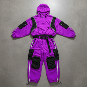 Yts New Custom Oversize Sportwear Streetwear Sweatsuit Jacket and Jogger Set Windbreaker Nylon Mens Tracksuit - Product Image 1