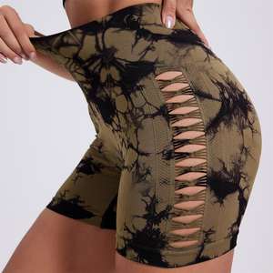 Shorts de yoga tie-dye taille haute tendance pour femme, sexy, effet push-up, respirant, séchage rapide, élastique, pour fitness et cyclisme Three BY BS 2026 - Product Image 2