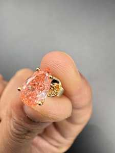 Sparkly Moissanite Pink Pear Cut Diamond Signet <b>Stud</b> Earrings 925 <b>Silver</b> Fine Jewelry Engagement for Women's Charm Gift Her - Product Image 5