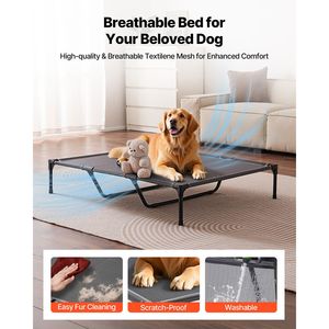 Lettino Rialzato Portatile per Cani con Telaio in Acciaio e Rete Traspirante in Teslin, per Cani di Taglia Grande, Uso Interno ed Esterno, Cuccia Premium per Animali Domestici - Product Image 4