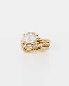 Diamond Wave Wedding Bands 14K 18K Solid Gold Curved Round Cut Lab Grown 2.5mm 3/4 Eternity <b>Stacking</b> Anniversary <b>Rings</b> Wholesale - Product Image 6