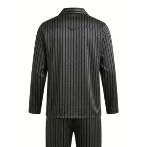 Ensemble de pyjama en soie personnalisé de haute qualité 2026 pour hommes – Vêtements de détente en soie douce à manches courtes - Product Image 3