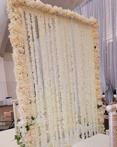 Flores de jazmín y rosas de 4x8 pies para decoración de fondo de escenario de boda islámica, Nikah Pardah, para novios, cortina para eventos. - Product Image 1