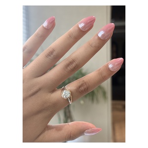 Elegante Anillo Solitario de Dos Tonos con Diamante Redondo de 1.55 Ct Cultivado en Laboratorio, Engaste en Bisel, Joyería Fina Moderna para Mujer, Oro Sólido de 14k - Product Image 1