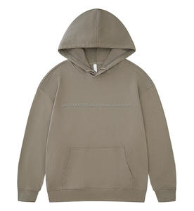 เสื้อมีฮู้ดแบบสวมศีรษะสำหรับผู้ชายผ้าฝ้ายเทอร์รี่100% 330กรัมแบบกำหนดเองได้ - Product Image 5