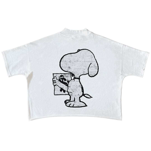 T-shirt vintage 100 % coton pour homme, coupe ample et courte, 300 g/m², effet vieilli et délavé, impression sérigraphiée, logo imprimé numériquement sur le devant - Product Image 2
