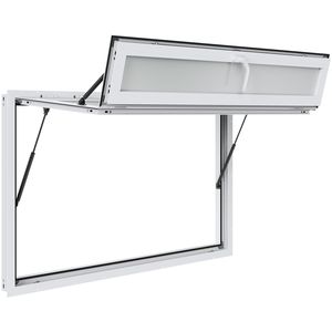 Finestra scorrevole tripla in lega di alluminio 60x36 pollici per Food Truck, con tendalino e gancio di traino per negozi di alimentari - Product Image 1