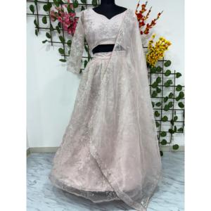 ชุดเลเฮนกาโชลีผ้าชีฟองไซส์ 2XL ดีไซน์เนอร์ ตกแต่งด้วยงานปักด้ายสวยงาม เหมาะสำหรับงานปาร์ตี้ สมบูรณ์แบบ! - Product Image 5