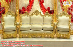 Ensemble de canapés Walima pour mariées et mariés Ensemble de canapés de mariage fantaisie au design pakistanais Ensemble de canapés de mariage arabe de style marocain - Product Image 4
