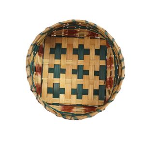 Eco-Friendly Handwoven Tricolor <b>Bamboo</b> Storage Basket Square Base Open Top <b>Planter</b> <b>Pot</b> Cover Desktop Organizer Wholesale - Product Image 4