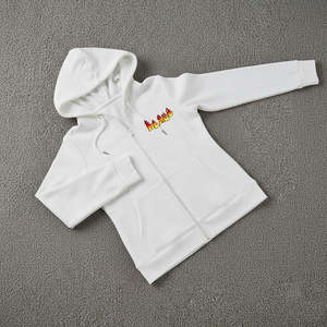 Sweat-shirts à capuche pour femmes de qualité supérieure, couleur blanc pâle, fermeture éclair, tissu polaire 100%, grammage lourd, épaules tombantes, grandes tailles pour femmes - Product Image 5