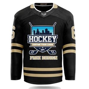 Jersey de Hockey Personalizado Unisex Directo de Fábrica, Sublimado, 100% Poliéster, Secado Rápido, Cuello en V, al por Mayor, para Práctica de Hockey sobre Hielo, OEM - Product Image 1