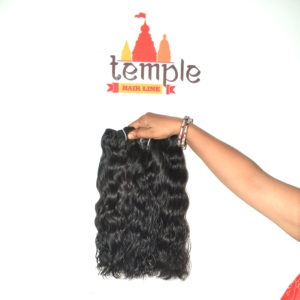 Extensiones de Cabello Natural Indio Remy 100% Virgen, Ondulado Negro con Encaje, Doble Trama, Cabello de Templo, Paquetes de 100g, Tejido Doble a Máquina, Adhesivas - Product Image 1