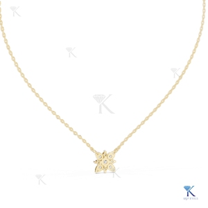 จี้เพชรทรงเกล็ดหิมะเพาะเลี้ยงในห้องปฏิบัติการ สร้อยคอทองคำแท้ 14K 18K ดีไซน์เรียบหรูสำหรับผู้หญิง เหมาะสำหรับงานแต่งงานและงานเลี้ยง - Product Image 6