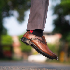 Men’s Classic Designer Leather Dress Shoes in Bold Brown All Seasons Formal Wear - Leather Shoes Brown - Product Image 6