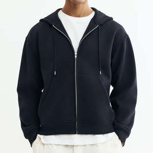 SAAR INDUSTRIES Sudadera con Capucha y Cremallera de Manga Larga con Logotipo Personalizado en Color Negro, Tela de Forro Polar de Alta Calidad de 380 g/m², Sin Bolitas - Product Image 1