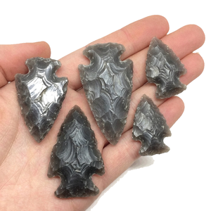 Pointes de flèche en pierre naturelle, pointes de flèche en pierre de lune noire, pointes de flèche en jaspe fantaisie, pierres précieuses de guérison, vente en gros de cristaux - Product Image 3