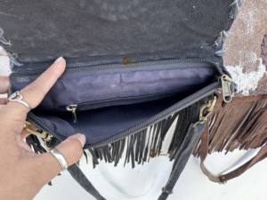 Nouveau design Western Sac à main à franges en fourrure de vachette Sac à bandoulière Sacs à franges de style bohème Sac à main en cuir Vente à chaud Petit sac en cuir de vachette - Product Image 6