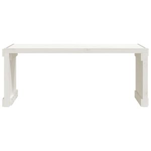Banc de jardin extensible en pin massif blanc, grand banc de terrasse - Product Image 4