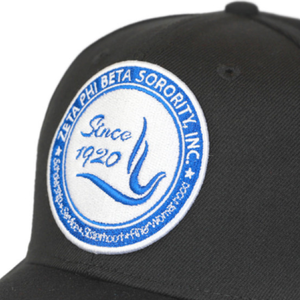 หมวก Zeta Phi Beta Sorority สีดำ หมวกตัวอักษรกรีกสำหรับผู้หญิง ปักลายตราสัญลักษณ์ หมวกเบสบอลแบบปรับได้ หมวกสวมศีรษะลำลอง - Product Image 3