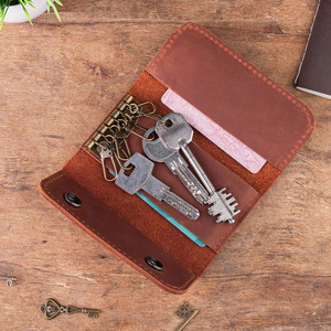Luxury leather key holder case crafted for business meetings and travel convenience leather key holder <b>wallet</b> <b>smart</b> key <b>wallets</b> - Product Image 1