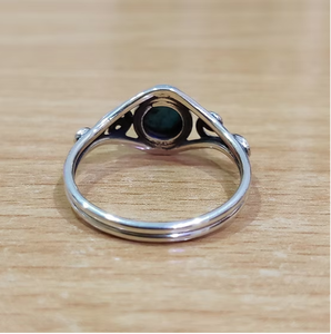 Bague en argent 925 avec pierre précieuse Larimar de qualité supérieure, style minimaliste, élégante et raffinée, bijou pour femme - Product Image 4