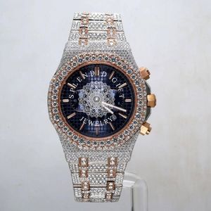 Reloj de Lujo para Hombre con Diamantes, Cristal de Zafiro, Correa de Plata, Movimiento de Cuarzo Analógico, Resistente al Agua 10m, un Splendid Gift Jewelry - Product Image 6