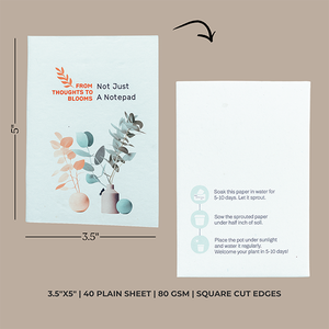 Bloc-notes Plantable Mini B7 40 pages en papier recyclé avec couverture en graines – Cadeau d'entreprise écoresponsable BG21-P BioQ Eco Solution Numérique - Product Image 3