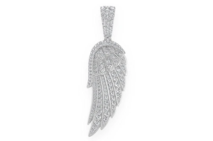 Colgante de Ala de Ángel, Chapado en Rodio, Aleación con Cristales de Estrás, Micro Pavé, Estilo Clásico, Joyería Unisex para Regalo - Product Image 1