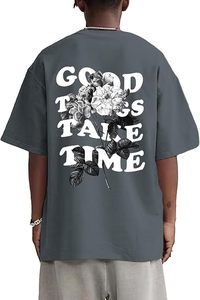 Camisetas Gráficas Vintage para Hombre, Estampado Floral y de Letras, Estilo Retro Urbano, Camisetas Casuales de Algodón de Corte Holgado - Product Image 2