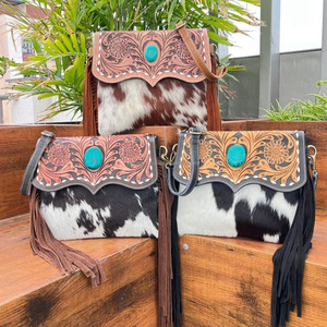 Nouveau sac à main en cuir personnalisé fait à la main de concepteur pour les femmes en cuir de vachette véritable fermeture à pression sacs à la mode - Product Image 4